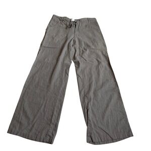 Just Living Women's Linen Blend Pants Small Wide Leg Pull Boho Beach Lagenlook